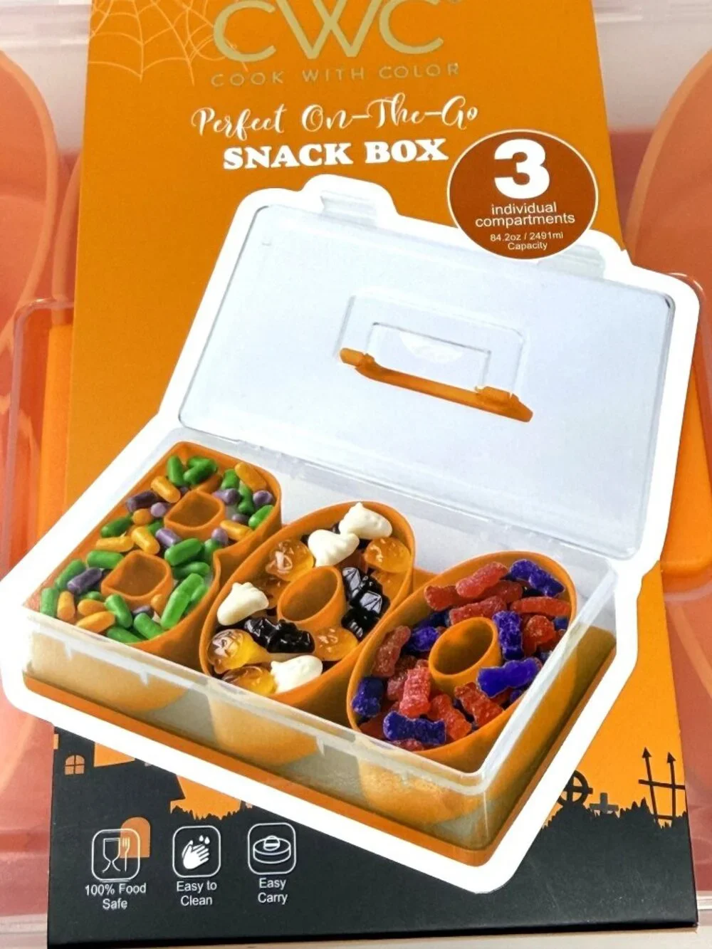 Cook With Color BOO Halloween Snackle Box Food Storage Container On The Go